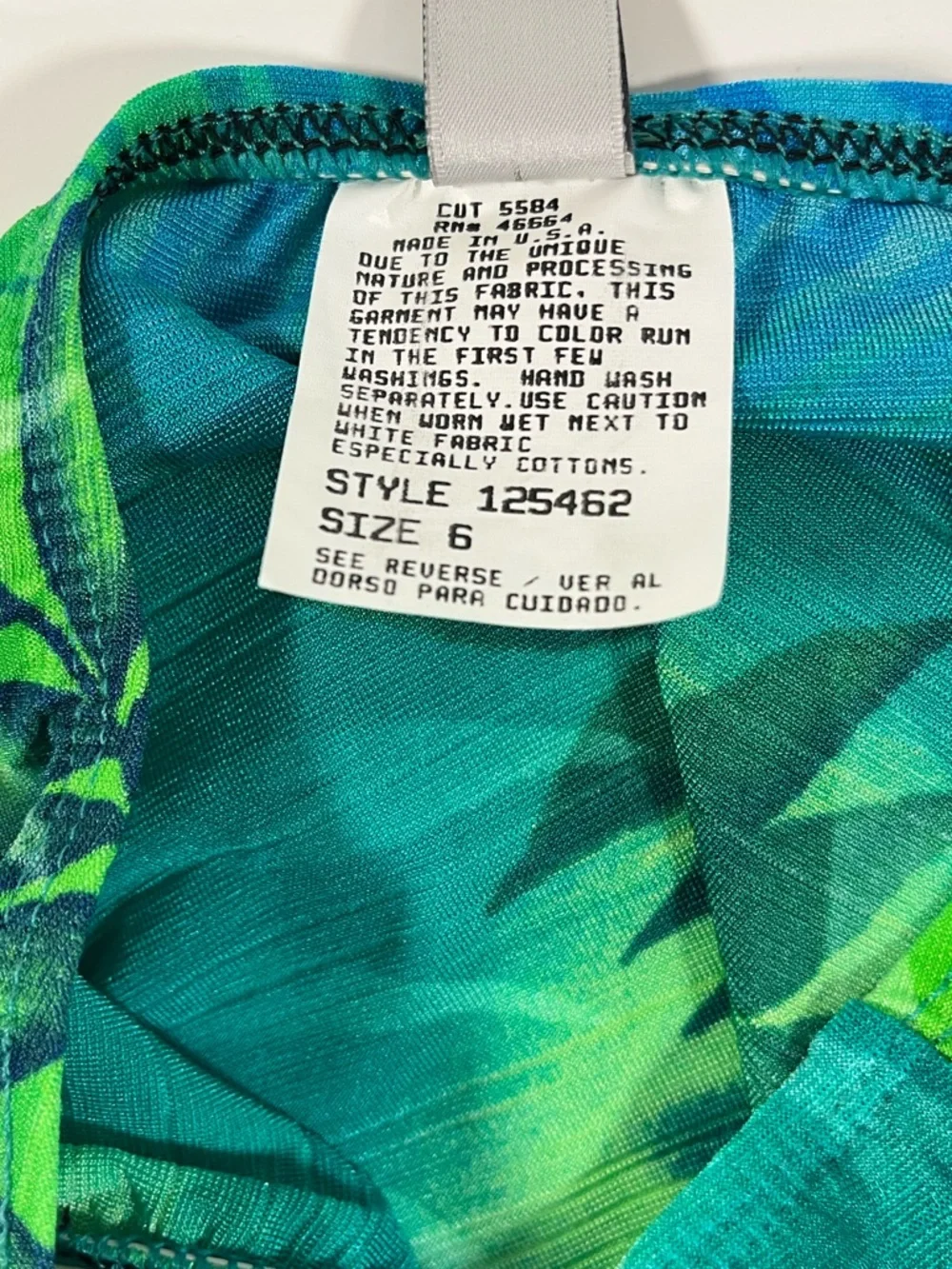 Athena Collection Green Teal Tropical Leaves Bikini Bottoms, size 6